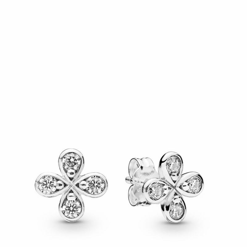 Pandora Four-Petal Flower Stud Earrings NZ, Sterling Silver (207184-SCB)